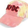 Hot American Needle Acdc Tie Dye Ballpark Red/Orange/Yellow Dad Cap -