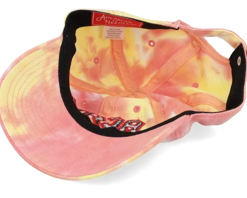 Hot American Needle Acdc Tie Dye Ballpark Red/Orange/Yellow Dad Cap -