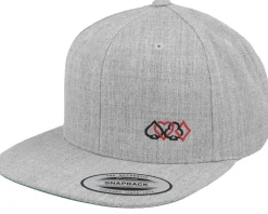 Snapback-Iconic Ace Hearts Spades Clubs Heather Grey Snapback