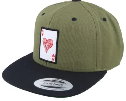 Snapback-Iconic Ace Of Hearts Olive/Black Snapback -