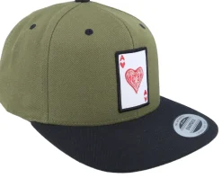 Snapback-Iconic Ace Of Hearts Olive/Black Snapback -