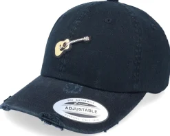 Dad Cap-Abducted Acoustic Guitar Patch Black Destroyed Dad Cap -
