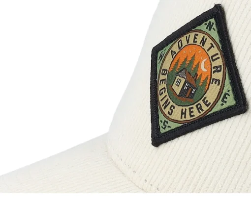 Hot Wild Spirit Adventure Begins Here Cord Ivory/Dark Forest - White