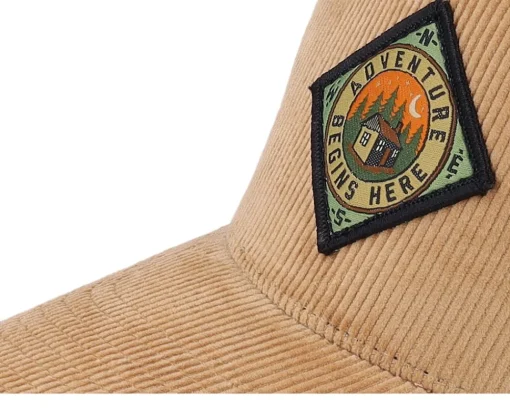 Clearance Wild Spirit Adventure Begins Here Cord Caramel/Black A-frame - Beige