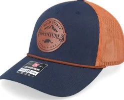 Trucker-Wild Spirit Adventures Expeditions Navy/Orange Rope A-Frame Trucker - Blue