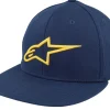 Motor-Alpinestars Ageless Flat Hat Navy/Gold Fitted -