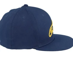 Motor-Alpinestars Ageless Flat Hat Navy/Gold Fitted -