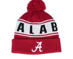 Pom Beanies-Top of the World Alabama Crimson Tide Cuffed Knit West Cardinal Pom - Red