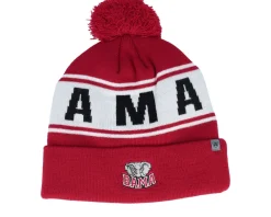 Pom Beanies-Top of the World Alabama Crimson Tide Cuffed Knit West Cardinal Pom - Red