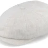 Flat Caps-CTH Ericson Alan Linen Natural Flat Cap -