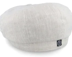 Flat Caps-CTH Ericson Alan Linen Natural Flat Cap -