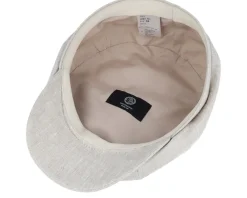 Flat Caps-CTH Ericson Alan Linen Natural Flat Cap -