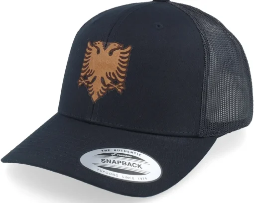 Trucker-Iconic Albanian Eagle Patch Black Trucker -