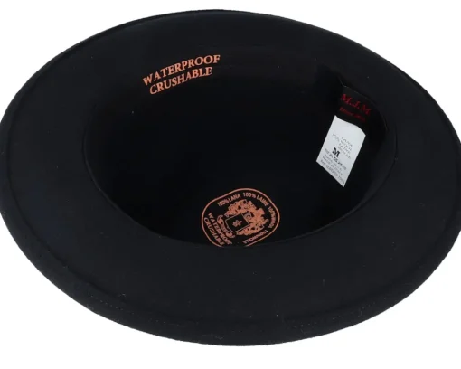 Fedora-MJM Hats Alberto 100 % Wool Black Fedora -