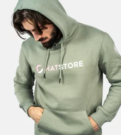 Discount Hatstore Almond Pink/White Hoodie - Green