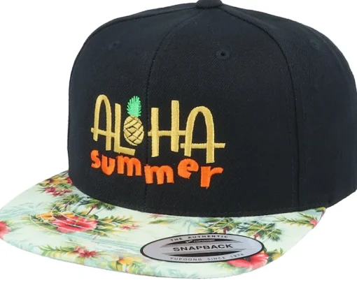 Snapback-Iconic Aloha Summer Black/Floral Mint Snapback -