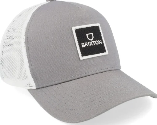 Trucker-Brixton Alpha Block X C Mp Mesh Cap Pebble/White Trucker - Grey