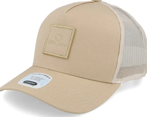 Trucker-Brixton Alpha Block X Mesh Cap Sand/Sand Trucker - Beige