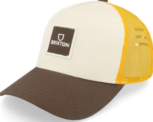 Trucker-Brixton Alpha Block X Mesh Cap Sand/Sand Trucker - Beige