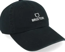 Best Brixton Alpha Cap /White Vintage Wash Dad Cap - Black