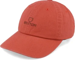 Best Brixton Alpha Cap Marsala Vintage Wash Dad Cap - Red