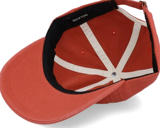 Best Brixton Alpha Cap Marsala Vintage Wash Dad Cap - Red