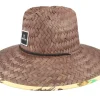 Hot Brixton Alpha Square Sun Hat Dark Earth Straw Hat - Brown