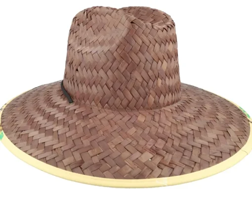 Hot Brixton Alpha Square Sun Hat Dark Earth Straw Hat - Brown