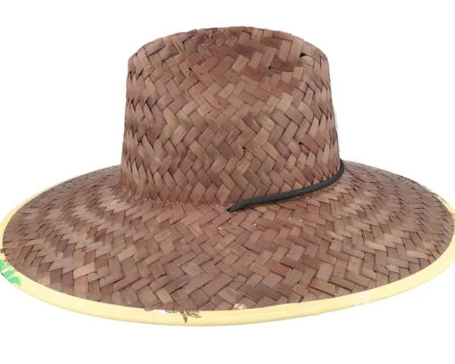 Hot Brixton Alpha Square Sun Hat Dark Earth Straw Hat - Brown