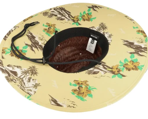 Hot Brixton Alpha Square Sun Hat Dark Earth Straw Hat - Brown