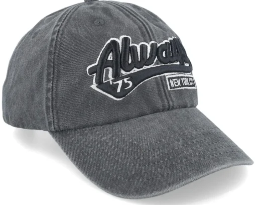 Hot Iconic Always New York Washed Dad Cap - Black