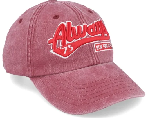 Discount Iconic Always New York Washed Dad Cap - Red