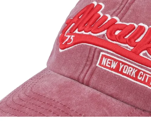 Discount Iconic Always New York Washed Dad Cap - Red