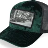Trucker | Velvet Caps-Calza Pennello American Muscle Classic Car Velvet /Black A-Frame Trucker - Green