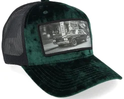 Trucker | Velvet Caps-Calza Pennello American Muscle Classic Car Velvet /Black A-Frame Trucker - Green