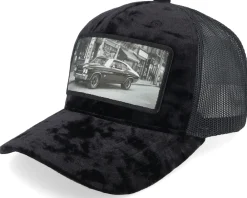 Trucker | Velvet Caps-Calza Pennello American Muscle Classic Car Velvet /Black A-Frame Trucker - Green