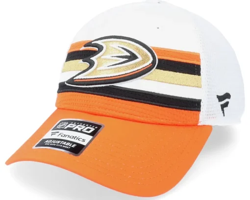 Trucker-Fanatics Anaheim Ducks Authentic Pro Draft White/Orange Trucker -