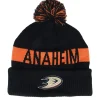 Sale Fanatics Anaheim Ducks Beanie /Orange Pom - Black