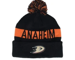 Sale Fanatics Anaheim Ducks Beanie /Orange Pom - Black