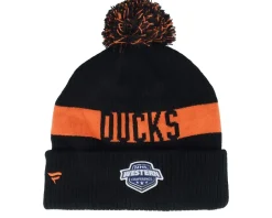 Sale Fanatics Anaheim Ducks Beanie /Orange Pom - Black