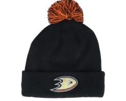 Fashion Adidas Anaheim Ducks NHL Cuff Beanie Pom - Black