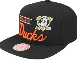 Snapback-Mitchell & Ness Anaheim Ducks Retro Lock Up Snapback - Black