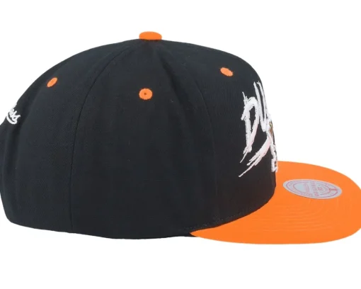 Snapback-Mitchell & Ness Anaheim Ducks Transcript /Orange Snapback - Black