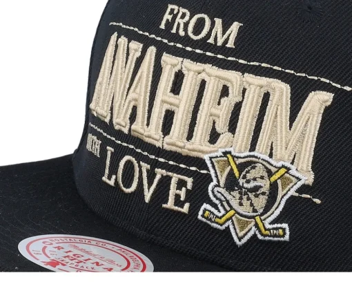 Snapback-Mitchell & Ness Anaheim Ducks With Love Snapback - Black