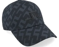 New J.Lindeberg Anga Printed Cap Bias Bridge Black Adjustable -
