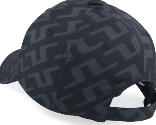 New J.Lindeberg Anga Printed Cap Bias Bridge Black Adjustable -