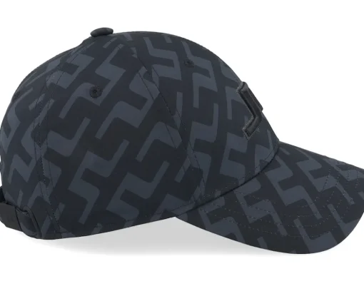 New J.Lindeberg Anga Printed Cap Bias Bridge Black Adjustable -
