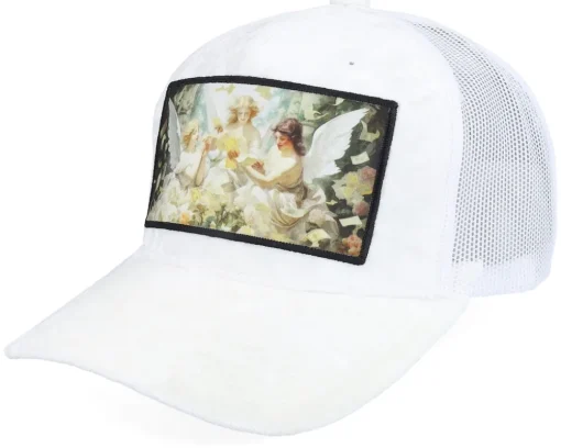 Trucker | Velvet Caps-Calza Pennello Angels & Money Velvet / A-frame Trucker - White