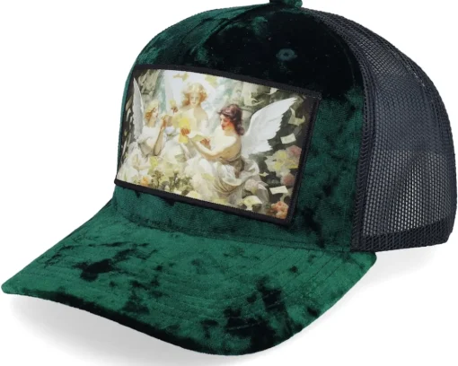 Trucker | Velvet Caps-Calza Pennello Angels & Money Velvet / A-frame Trucker - White