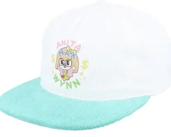 Snapback-Iconic Anita Max Wynn Cord White/Teal 5-panel Snapback -